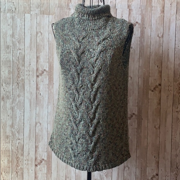CO & Eddy Woven Sleeveless Sweater Turtle Neck - Picture 1 of 9
